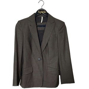 Piazza Sempione Scarlett Brown One Button Closure Career Wear Blazer
